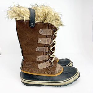 Sorel Womens Joan Of Arctic NL1540-256 Brown Leather Duck Winter Boots Size 9
